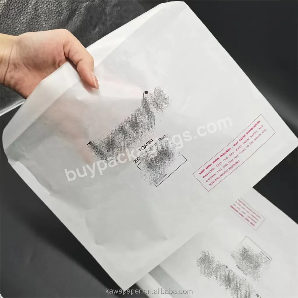 Self-adhesive Semi-transparent Translucent Paper Bag Eco Friendly Wax Butter Glassine Paper Bag For Clothing