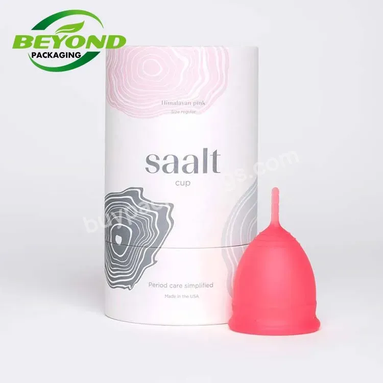 Shenzhen Supplier Beyond Package Waterproof Menstrual Cup Cardboard Tubes Packaging White Paper Cylinder Box With Custom Design