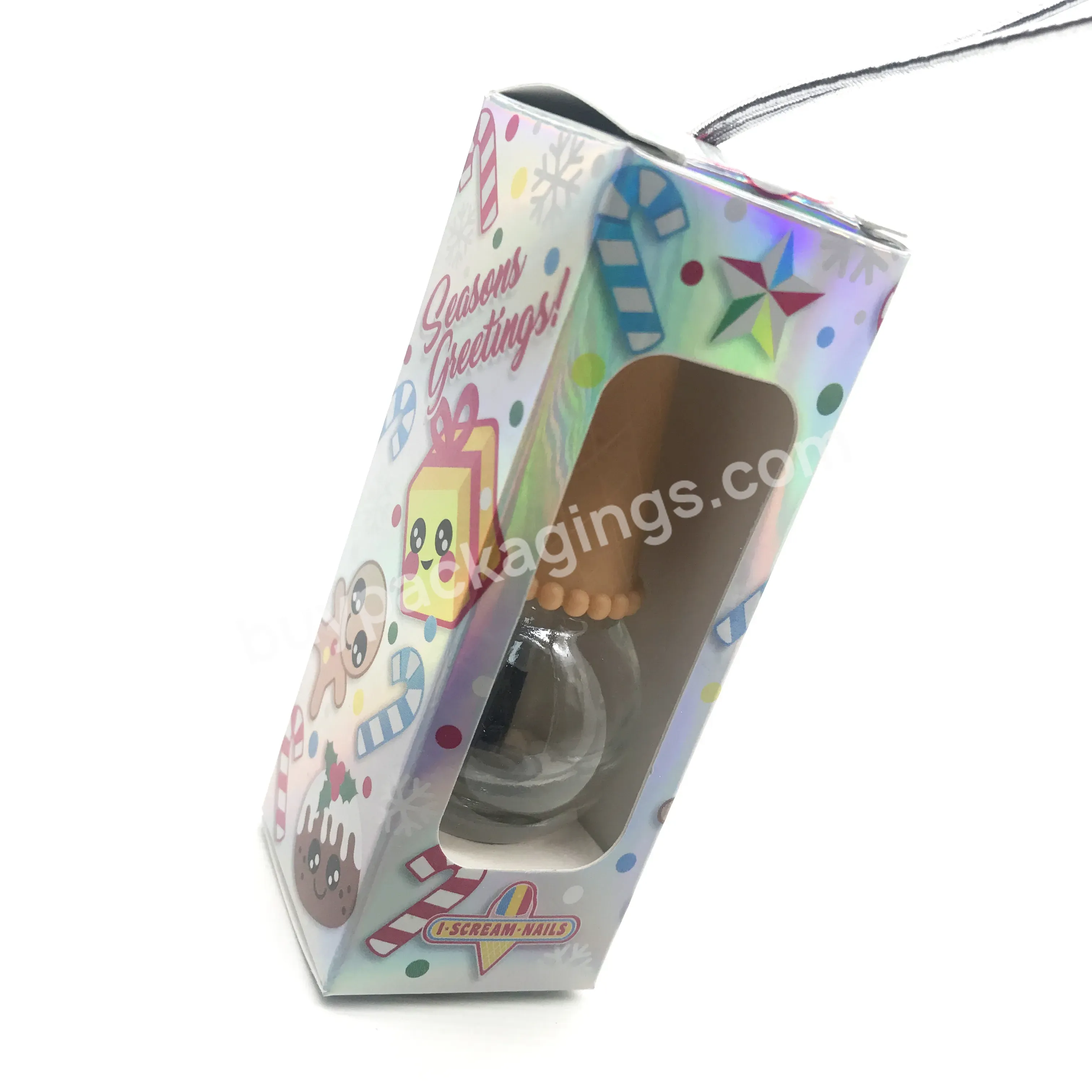 Single Bottle Nail Polish Paper Packing Box For Press On Nails Custom Packaging