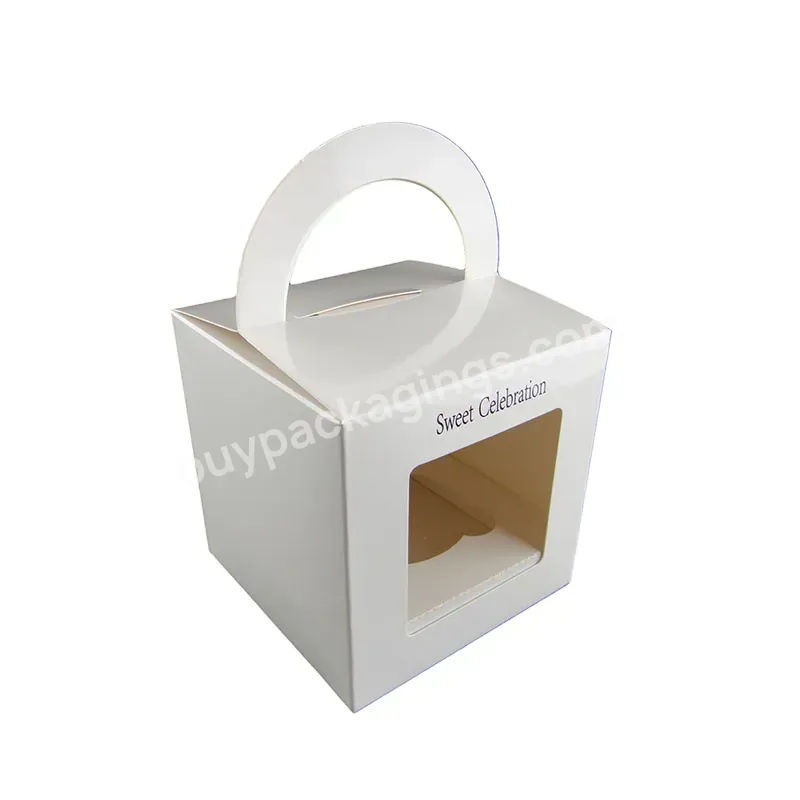 Single Cake Pops Packaging Box 1 3/4" X 2" White Kraft Paper With Windows In Bulk Recyclable 5-7 Days Candy Packing Folders Food