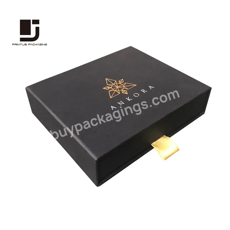 Small Plain Black Drawer Cardboard Box Packaging