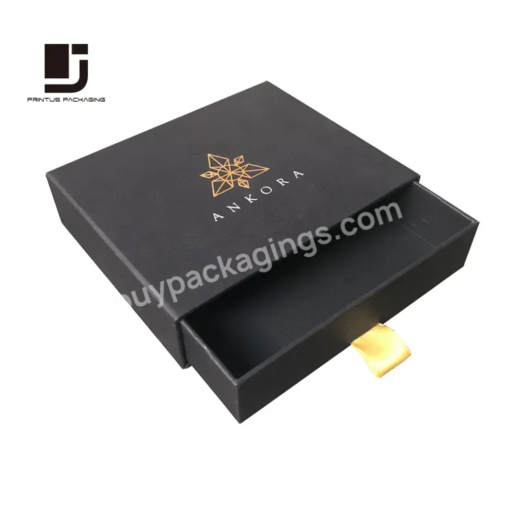 Small Plain Black Drawer Cardboard Box Packaging