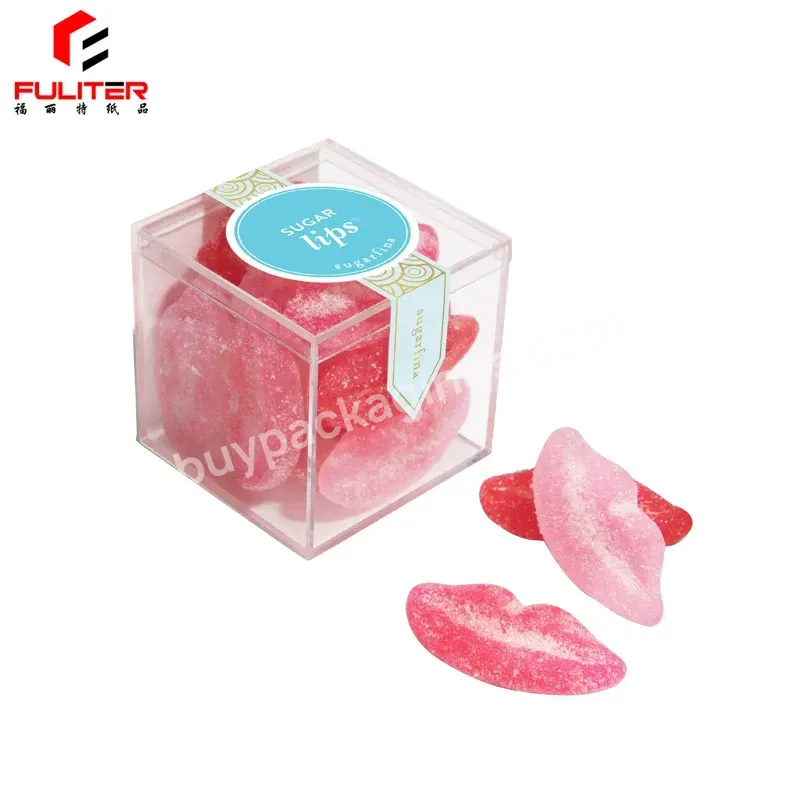 Small Square Transparent Custom Package Chocolate Candy Clear Acrylic Box With Lid