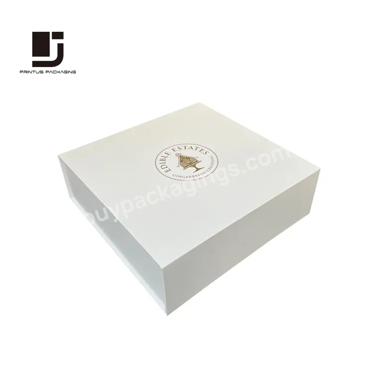 Soft Touch White Folding Magnetic Presentation Boxes Silk Lining