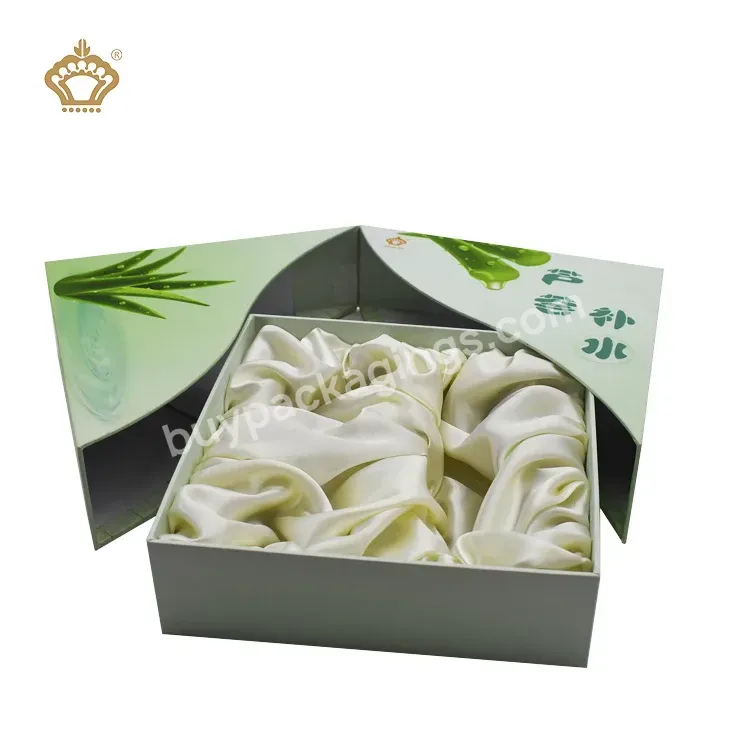 Specially Designed Diagonal Opening Luxury Cosmetics Skin Care Paper Packaging Boxes Face Cream Boxes With Silk Fabric Tray