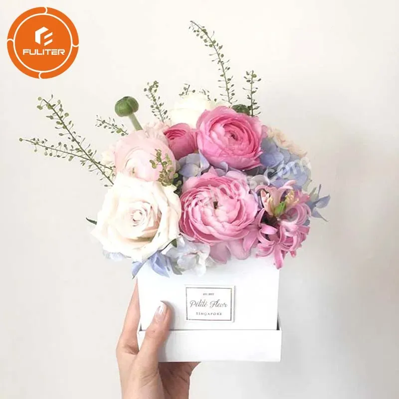 Square Paper Flower Box Round With Preserved Roses Concessional Flower Hat Gift Cardboard Packaging Box