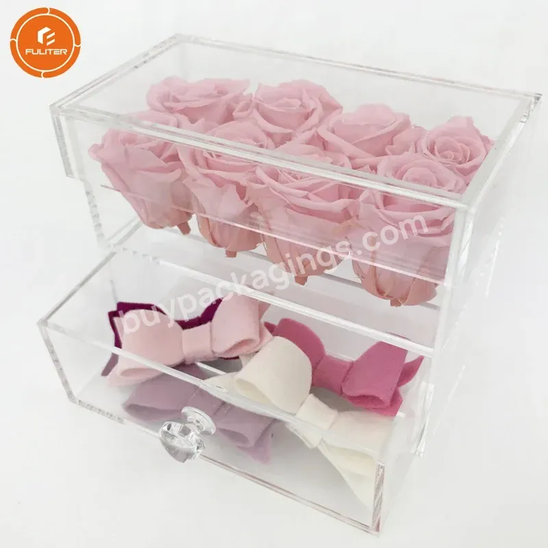 Square Plexiglass Acrylic Display Box Chocolate Flower Gift Box With Clear Lid - Buy Acrylic Box For Flowers,Acrylic Flower Box Clear Box Artificial Flower,Flower Luxury Gift Box Flower Boxes Rectangle.