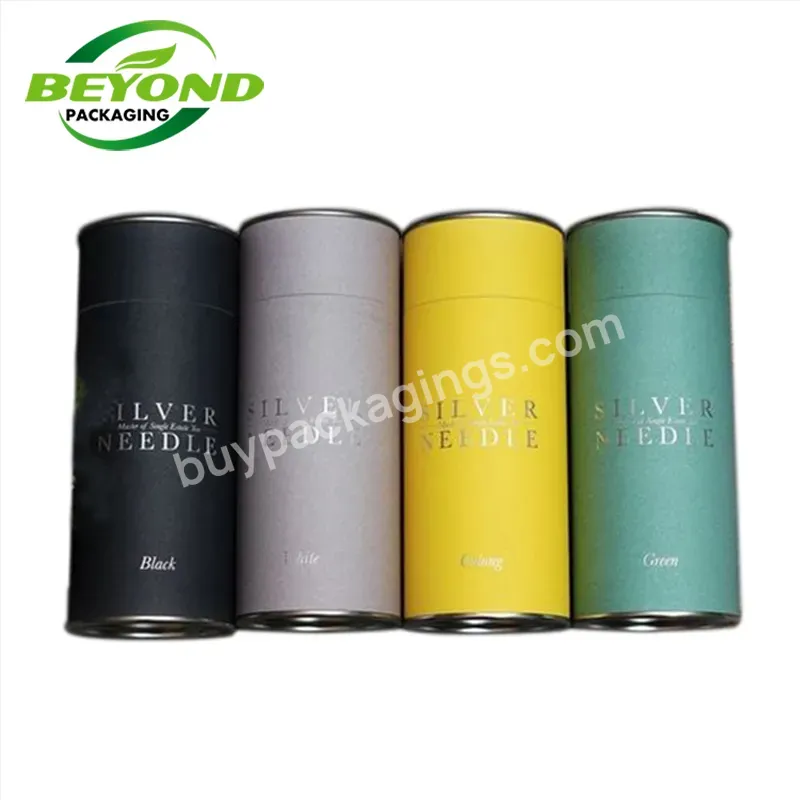 Star Packaging Tea Tin Metal Lid Canister Packaging Cardboard Box Printing Rolled Edge Kraft Paper Cylinder Tube