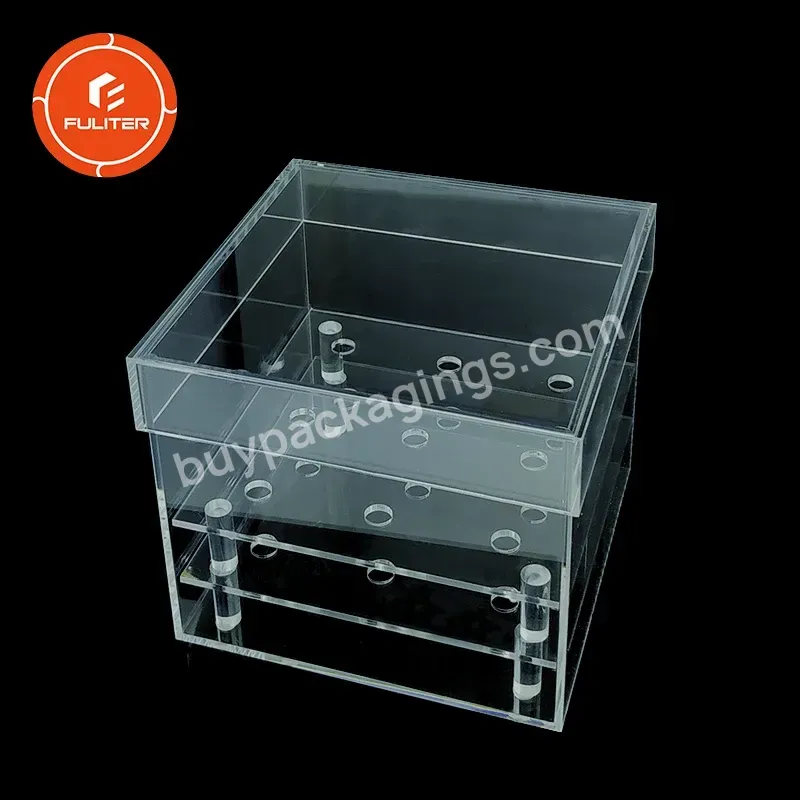 Stocked Clear Square Rose Box Empty Acrylic Flower Box Manufacturer Gift Box Flower