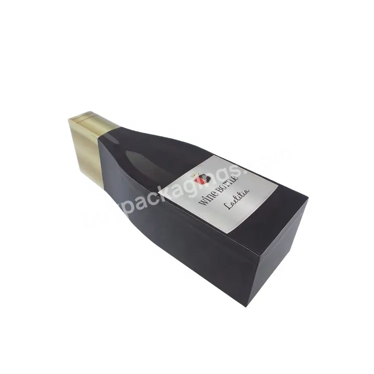 Sublimated Cardboard Wine Boxes Innovative Packaging Design Bottle Shape Custom Printing Lid And Base Package For Gift Packing