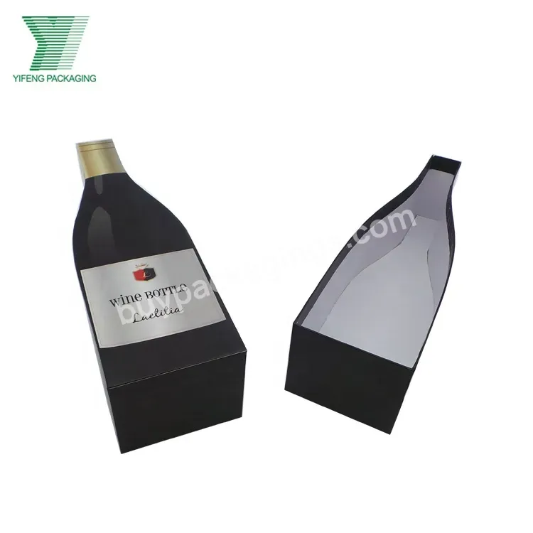 Sublimated Cardboard Wine Boxes Innovative Packaging Design Bottle Shape Custom Printing Lid And Base Package For Gift Packing