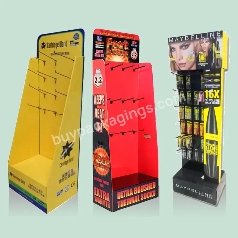 Supermarket Custom Cardboard Mobile Accessories For Retail Advertising Paper Make Up Floor Hook Display Stand - Buy Display Racks,Cardboard Display,Supermarket Floor Display Stand.