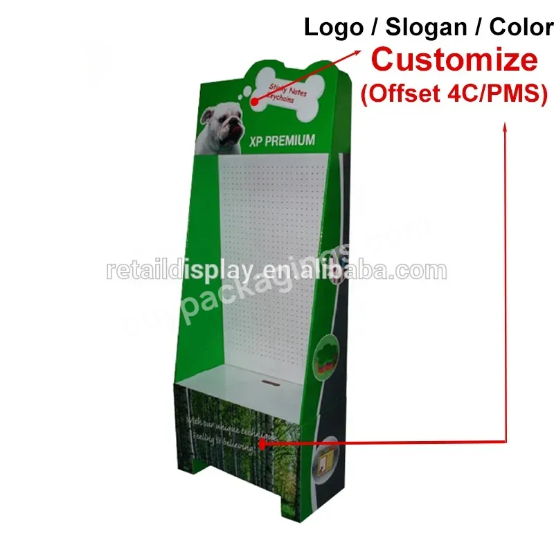 Supermarket Custom Cardboard Mobile Accessories For Retail Advertising Paper Make Up Floor Hook Display Stand