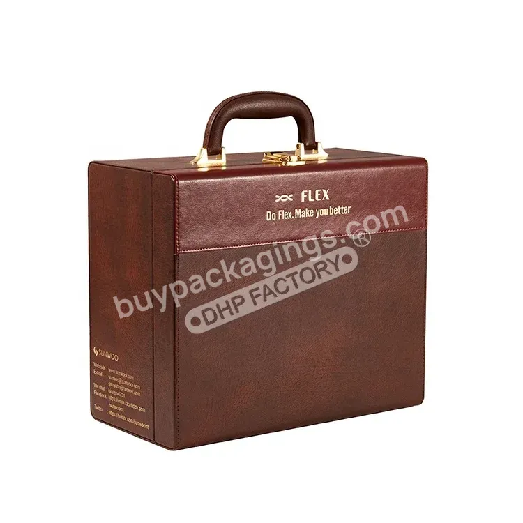 Supplier Membership New Arrival Travel Industry Use Pu Leather Suitcase Handle Storage Packaging Strong Leather Boxes