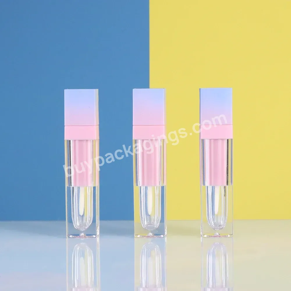 Supplier Wholesale Custom Logo Thick Stick Bulk Large Brush Applicator Transparent Hollow Stick Custom Logo Lip Color Tube - Buy Custom Lip Gloss Tubes,Lip Glaze Tube Wholesale,Squared Cosmetics Packaging Containers.