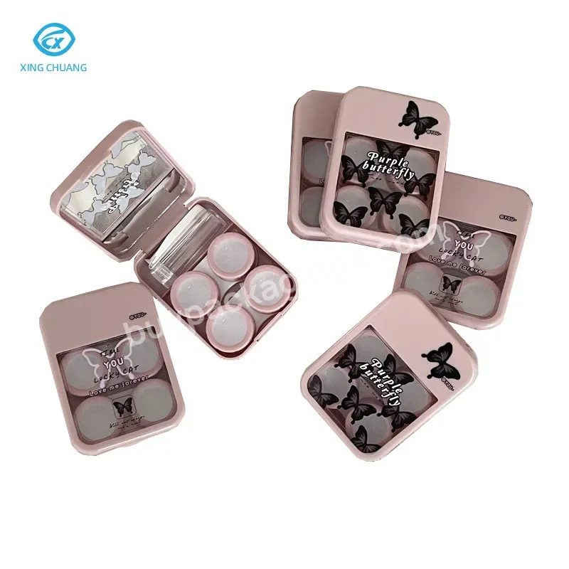 Sweet Cool Y2k Millenia Retro Butterfly Style Contact Lens Case Contact Companion Case Glasses Care Case Two Pairs - Buy Retro Butterfly Style Contact Lens Case,Glasses Care Case Two Pairs,Sweet Cool Y2k Millenia Retro Butterfly Style Contact Lens Ca