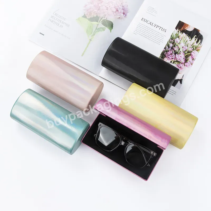 Top Fashion Colorful Oblate Glasses Case High Quality Hard Metal Glasses Case