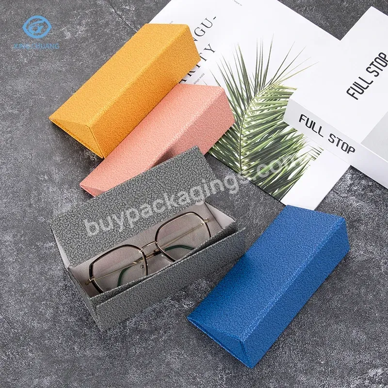 Top Selling Customized Logo New Fashion Designer Triangle Manual Optics Glasses Case Sunglasses Box