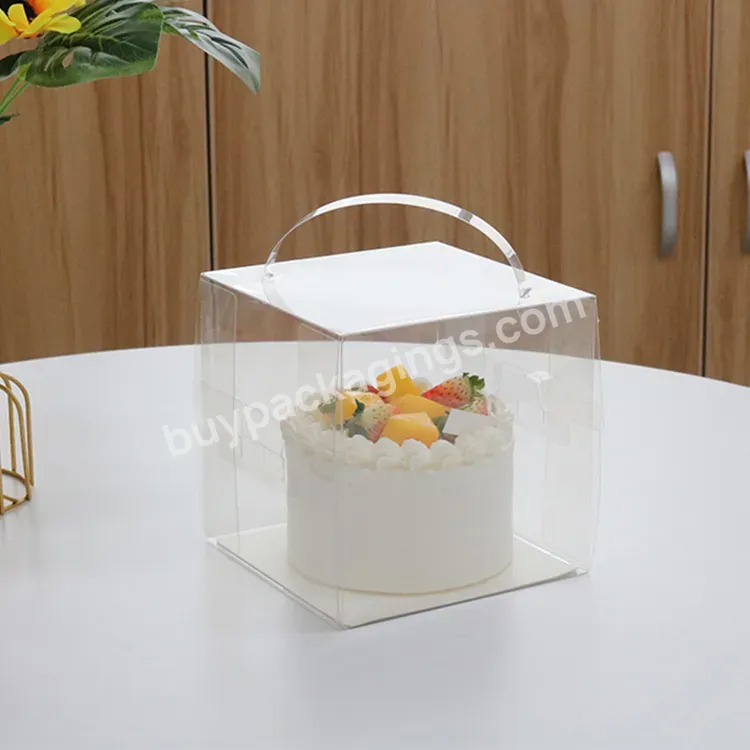 Transparent Cake Box Packaging 4 Inch Square Food Plastic Packaging Box