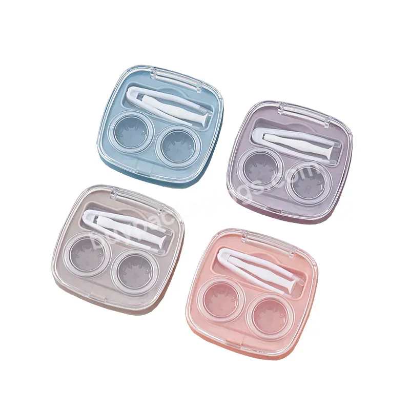 Transparent Portable Custom Logo Contact Lens Case Kit Candy Lens Care Case Travel Glasses Lens Box