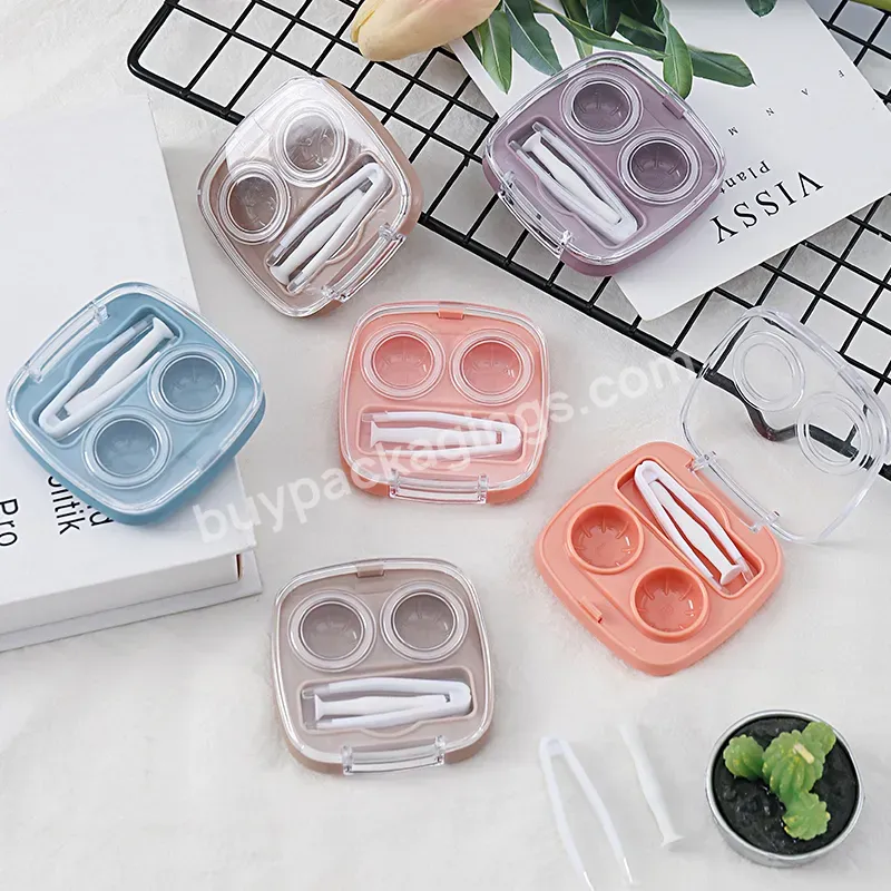 Transparent Portable Custom Logo Contact Lens Case Kit Candy Lens Care Case Travel Glasses Lens Box - Buy Travel Glasses Lens Box,Lens Case,Contact Lens Case Kit.