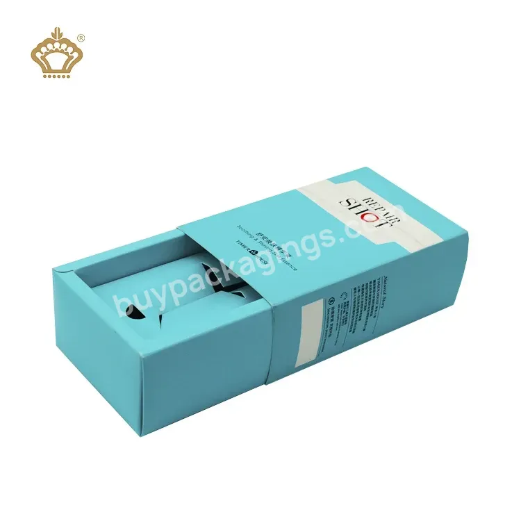 Upscale Mint Green Cosmetic Gift Packaging Perfume Essential Oil Essence Serum Bottles Drawer Boxes With Sleeve