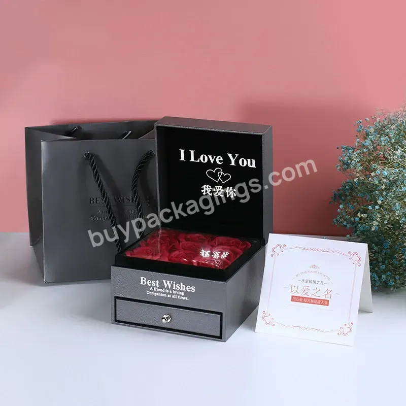 Valentine's Day Gift Packaging Rose Box Jewelry Box Custom Logo Color - Buy Romantic Jewelry Box,Jewelry Gift Boxes,Luxury Jewelry Box.