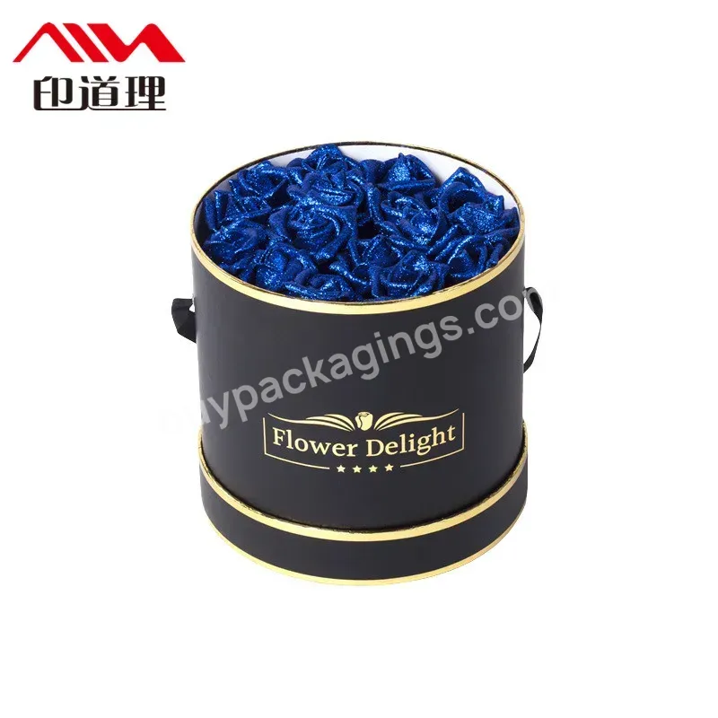 Velvet Round Flower Boxes With Custom Logo Printed Suede Box Roses Valentines Gifts Flower Packaging Boxes