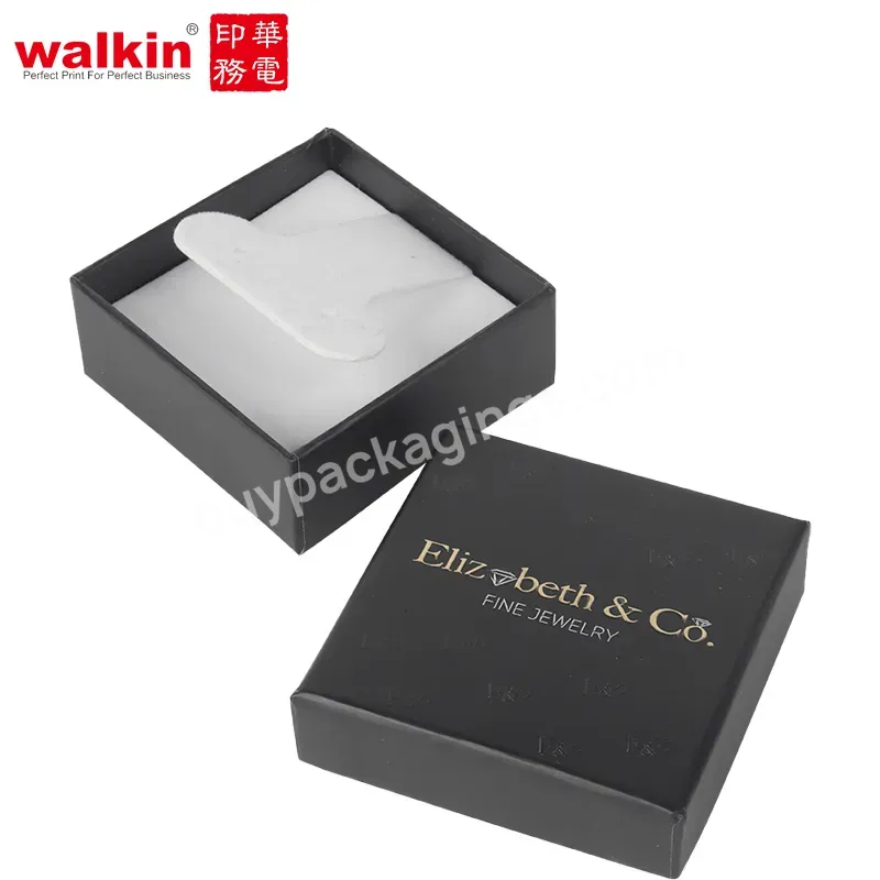 Walkin Custom Logo Fancy Luxury Hot Stamping Cardboard Jewelry Flip Box