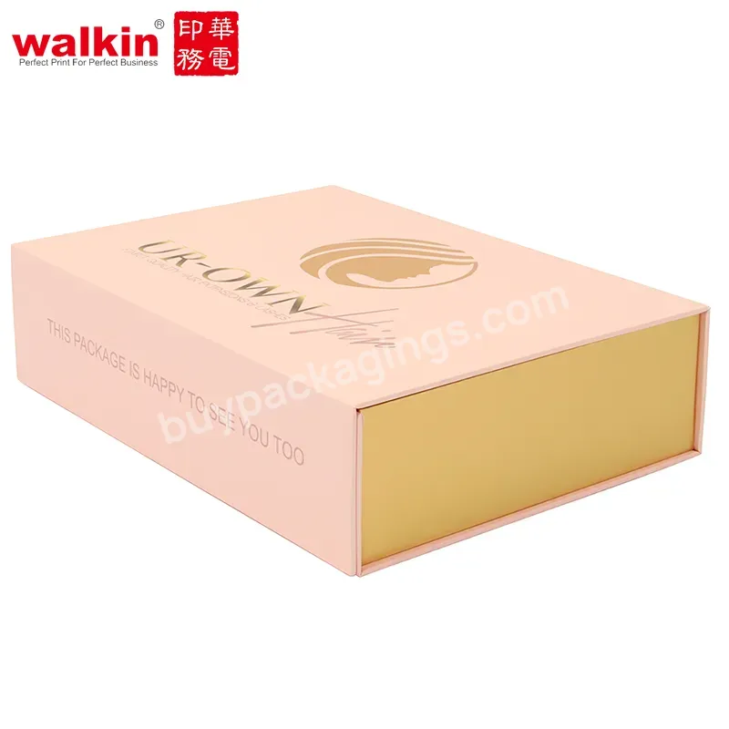 Walkin Custom Logo Printed Paper Rigid Cardboard Clothing Shoe Packaging Ribbon Magnetic Closure Folding Foldable Gift Boxes