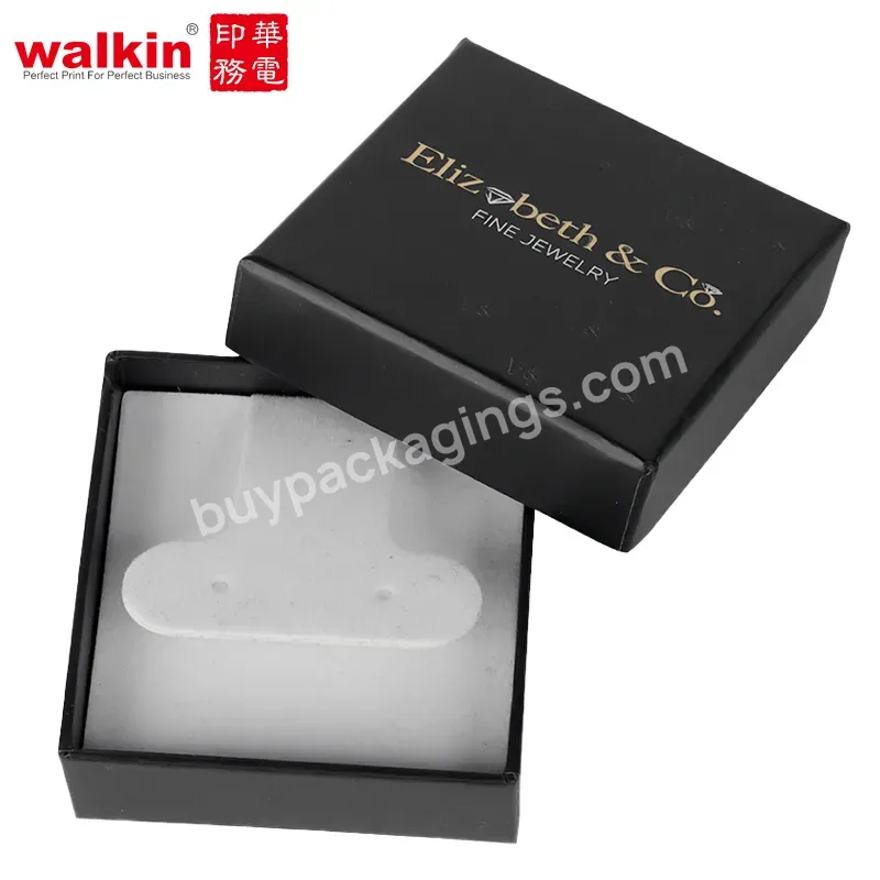 Walkin Custom Luxury Paper Jewelry Packaging Necklace Ring Earrings Custom Logo Gift Paper Jewelry Box With Velvet Foam Insert