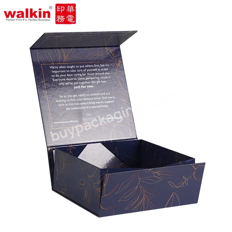 Walkin Custom Size Recyclable Cardboard Paper Hard Rigid Magnet Box Packaging Luxury Folding Magnetic Gift Box With Magnetic Lid