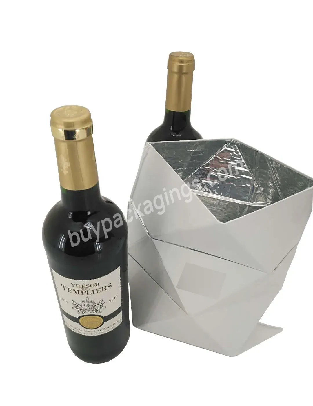 Waterproof Paper Ice Bag Foldable Ice Bucket Waterproof Aluminum Lined Wine Cooler