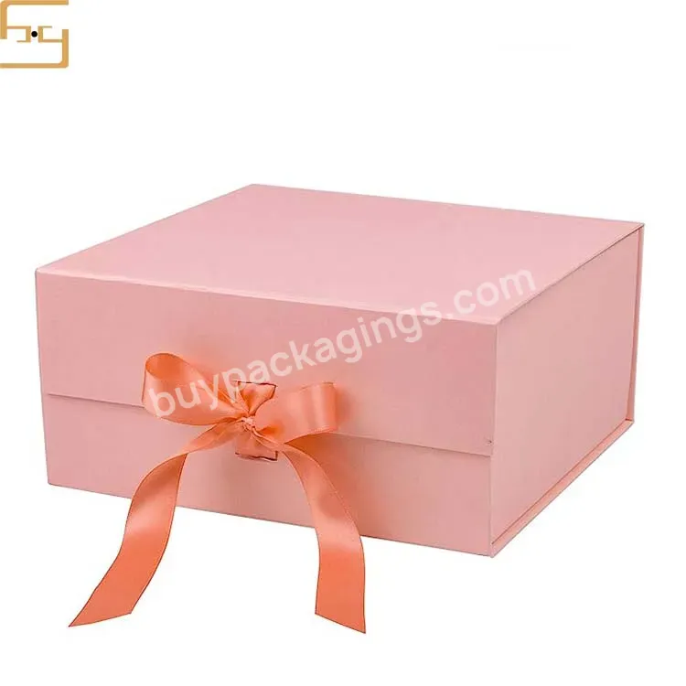 Wedding Storage Gift Cardboard Folding Magnetic Gift Paper Box Luxury Red Pink Dress Boxes