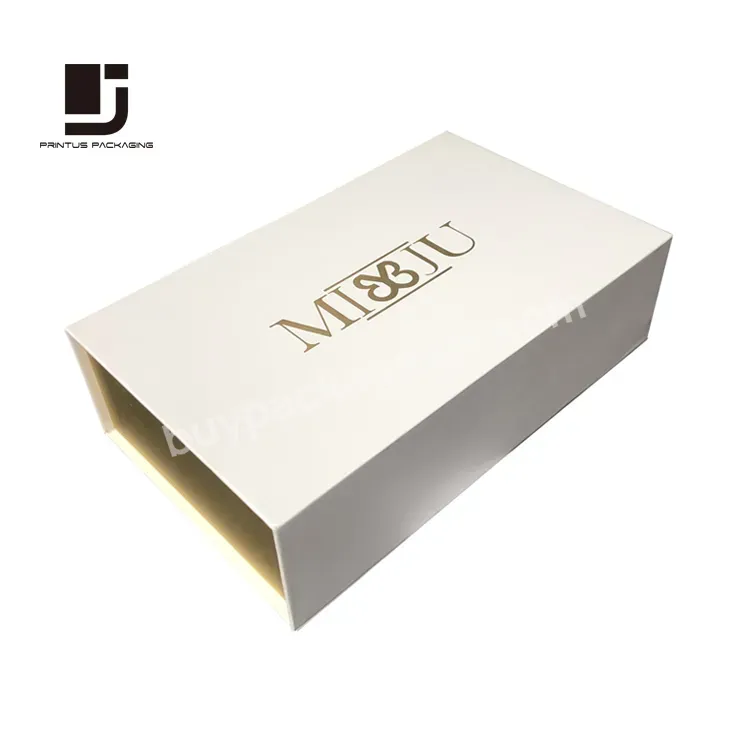 White And Gold Jewelry Magnetic Gift Boxes