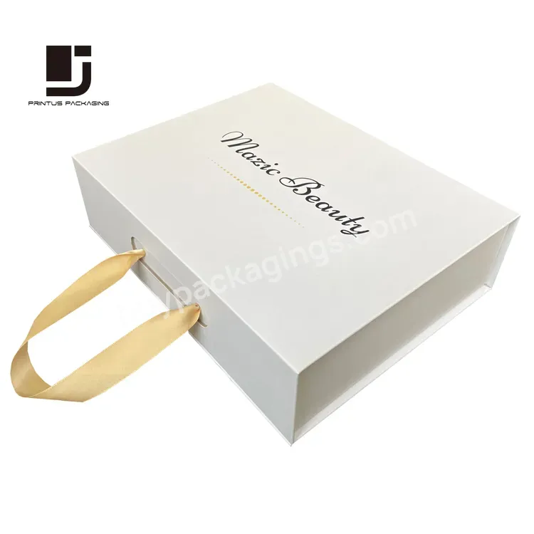 White Elegant Christmas Gift Box Packaging For Souvenir