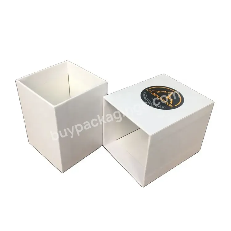 White Elegant Custom Candle Box Packaging With Printed Logo