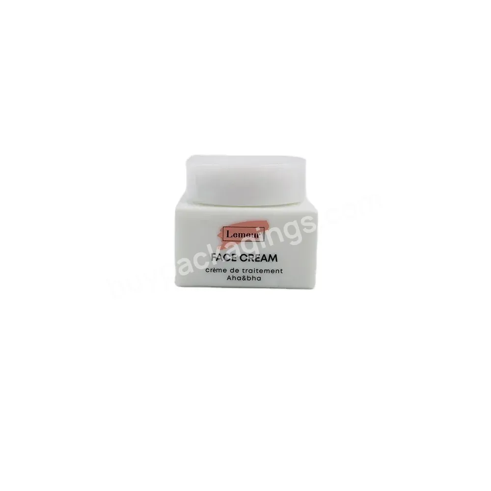 White Empty Glass Cream Jar For Cosmetic Body Butter Package