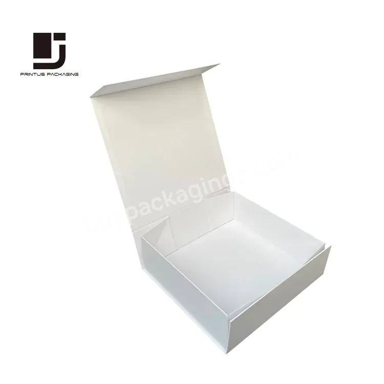 White Folding Rigid Clothing Gift Paper Boxes With Magnetic Lids
