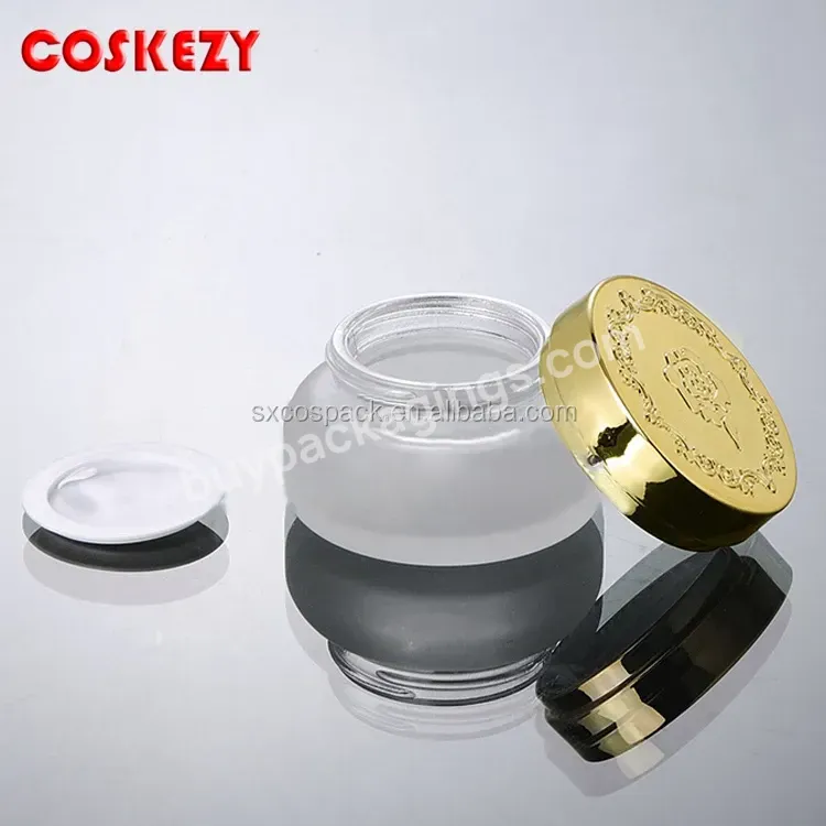 Wholesale 30ml Green Frosted Glass Cream Jar With Golden Lid - Buy 30ml Glass Jar For Face Cream,Glass Bottles With Lid,1oz Cream Jar.