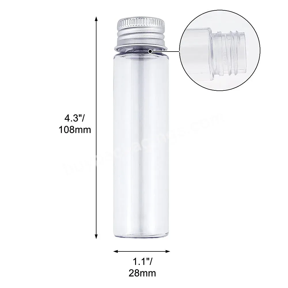 Wholesale 50ml Clear Flat Plastic Test Pet Tubes With Screw Caps Aluminum Screw Lid Test Tube Samples Jar For Food