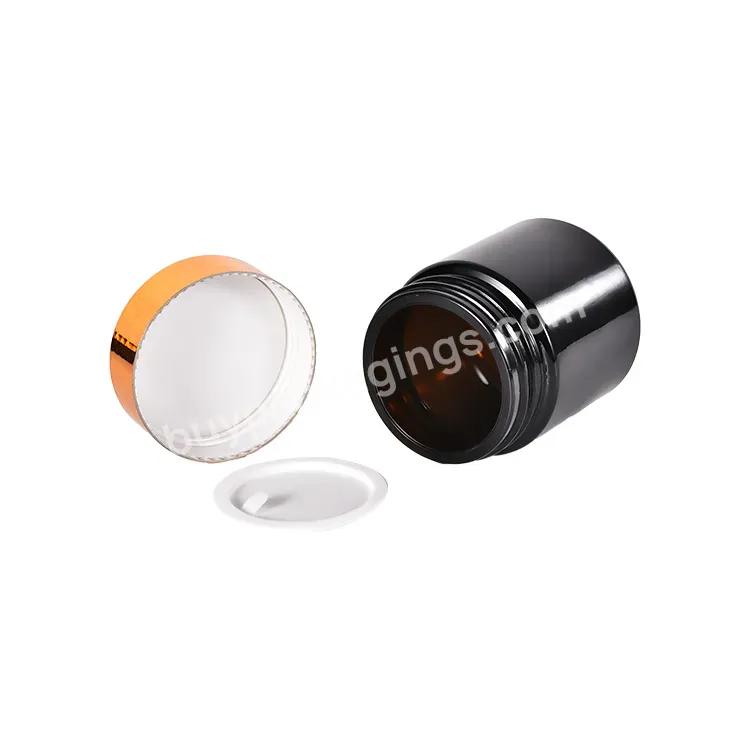 Wholesale 5g 10g 15g 1oz 30g 2oz 4oz 8oz 100ml Empty Clear Black Frosted Amber Face Cosmetic Glass Cream Jar Supplier With Lid