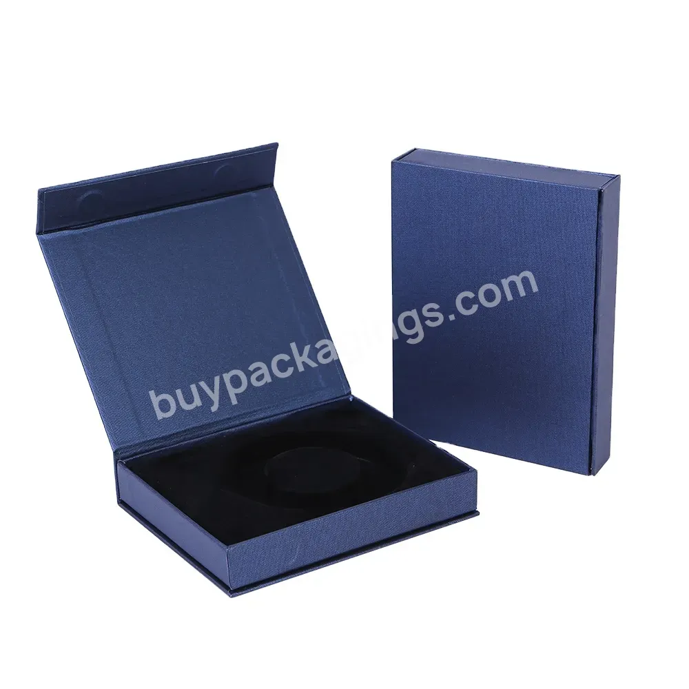 Wholesale Bulk Retail Packaging Navy Blue Color Rigid Magnetic Lock Gift Wrapping Boxes
