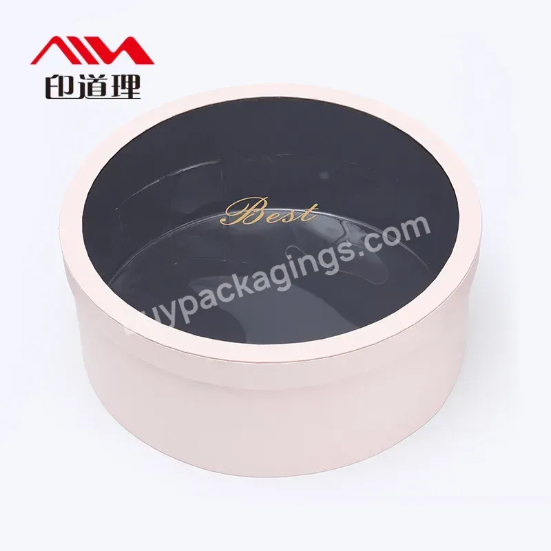 Wholesale Cardboard With Hat Round Tube Luxury Round Flower Box Velvet Box For Rose Packing