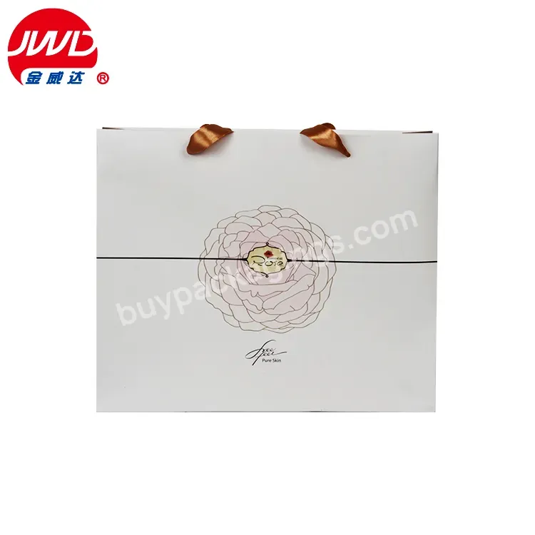 Wholesale Cheap Custom Logo Desgin White Flower Paper Bag