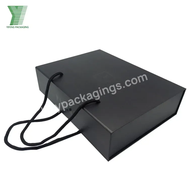 Wholesale Cheap Plain Custom Shoe Boxes Black Cardboard Packaging Box With Handles