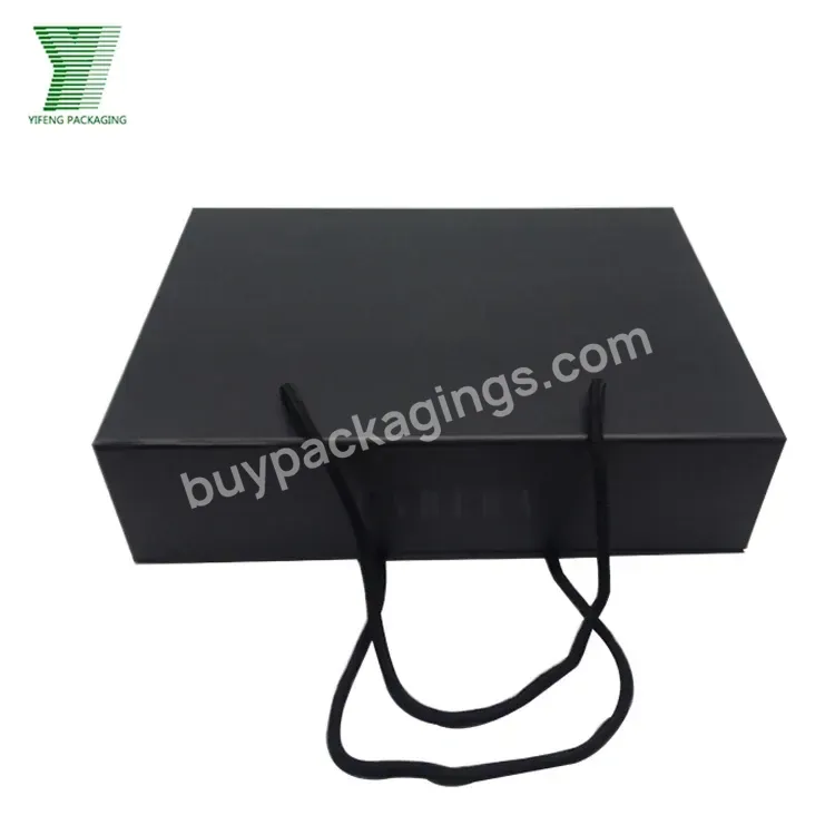 Wholesale Cheap Plain Custom Shoe Boxes Black Cardboard Packaging Box With Handles