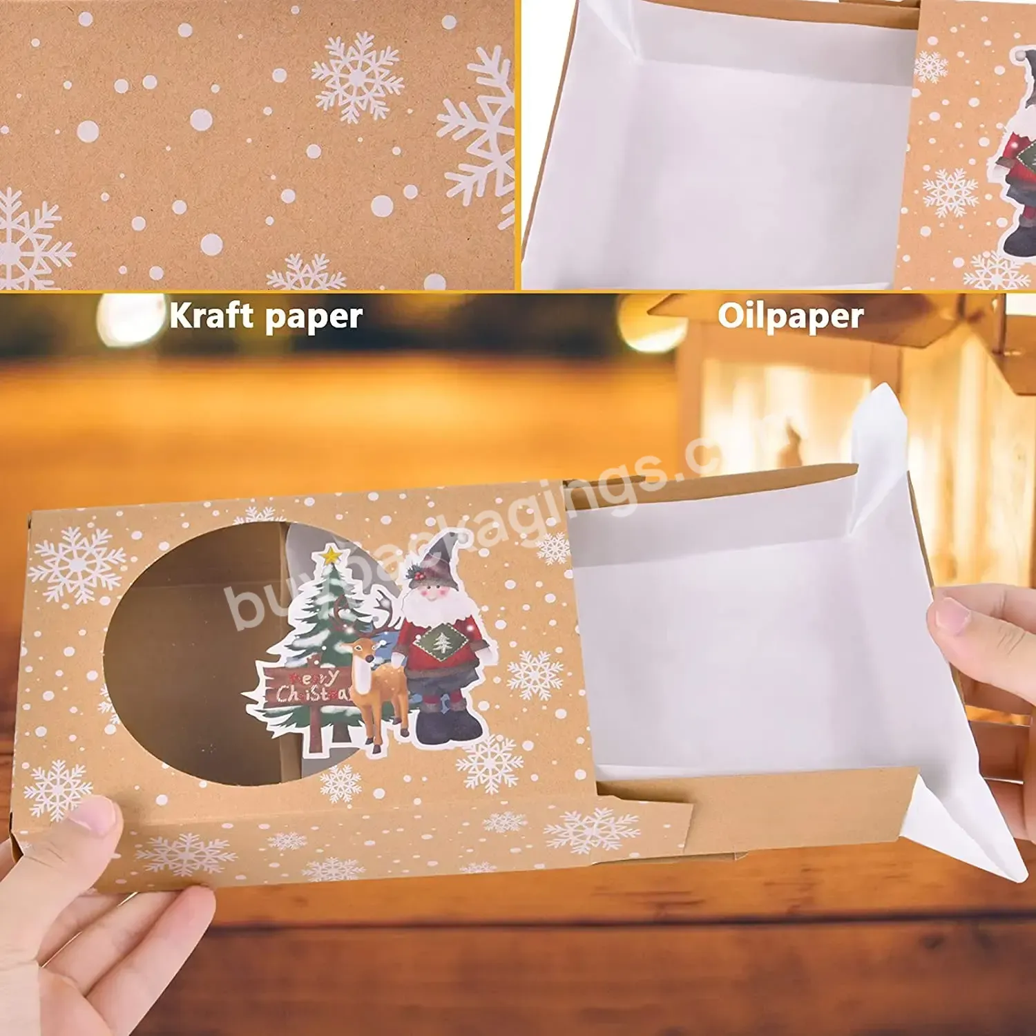 Wholesale Christmas Folding Gift Box Cartoon Christmas Packaging Paper Box Candy Box