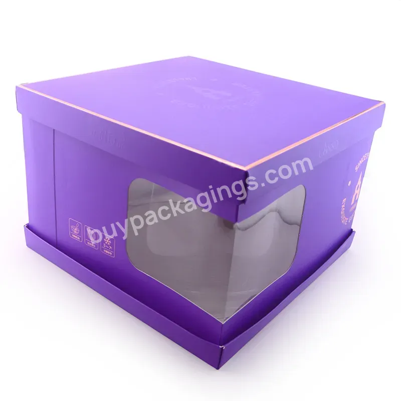 Wholesale Color Print Cake Box Custom 4/6/8/10/12/14 " Clear Transparent Birthday Bakery Wedding Cake Box With Logo