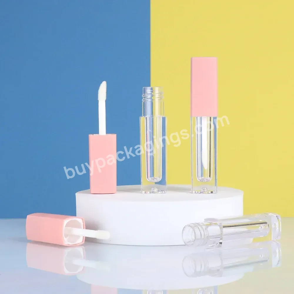 Wholesale Cosmetic Lip Gloss Tubes Square Case Gold Empty Lip Gloss Container Packaging Lip Gloss Bottle/container/tube - Buy Cosmetic Lipgloss Tube,Bottle Packaging Silicon Brush,6ml Applicator Bottle.